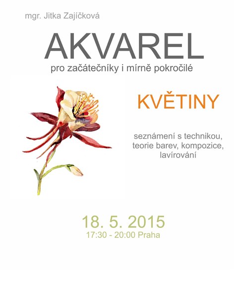 Květiny akvarelem. Kurz 18. 5. 2015 Praha